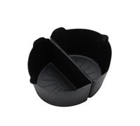 Paquete de 2 divisores de silicona para olla de cocción lenta para olla de 6 cuartos de galón, antiadherente, reutilizable, cámara de cocción doble, juego de color negro y gris (negro)