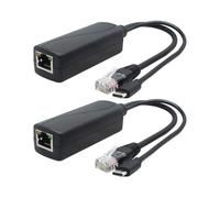 Paquete de 2 divisores PoE Gigabit de 5 V, USB tipo C, adaptador de 48 V a 5 V y 2,4 A