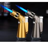 Paquete de 2 encendedores culinarios de butano, linterna de butano portátil recargable con llama de chorro grande, linterna ajustable recargable para encendedor de velas, camping, horneado, soldadura