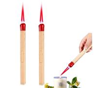 Paquete de 2 encendedores de cerilla, encendedor de antorcha, encendedor de gas butano multiusos con forma de cerilla grande, encendedor de llama a prueba de viento con llama ajustable y encendedor la