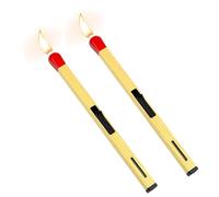 Paquete de 2 encendedores de cerillas, compactos y portátiles, recargables, encendedor de tamaño de llama ajustable, encendedor de butano con forma de vela, regalo de cumpleaños for hombres, papá y es