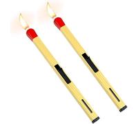 Paquete de 2 encendedores de Largo Alcance con Forma de cerilla, Encendedor de butano Recargable con Llama, tamaño de Llama Ajustable, Resistente al Viento, para Velas, fogatas, cocinas, campamentos,