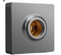 Paquete de 2 enchufes de luz de techo E27, para soporte de lámpara de montaje en superficie con carcasa de policarbonato resistente al fuego y núcleo de cobre puro para bombillas LED (gris)