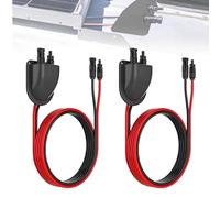 Paquete de 2 Entrada de Cable Solares Dobles Impermeables, Pasacables para Techo con Carcasa de ABS, Cable de Extensión de 2M 10 AWG, Conector para Panel Solar para Autocaravanas Barcos y Vehículos