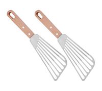 Paquete de 2 espátulas prácticas de acero inoxidable con agujero para colgar, herramienta de cocina resistente para hornear barbacoa y manipulación de alimentos, espátula profesional ranurada de acero