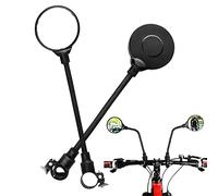 Paquete de 2 Espejos Convexos HD para Bicicleta - Aluminio, Ajustables, Fácil Instalación - para Montaña y Eléctrica (Negro)