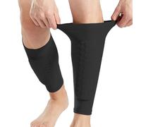 Paquete de 2 espinilleras de fútbol para adultos, espinilleras de fútbol para niños, almohadillas de panal de abeja, espinilleras defensoras de espinilleras, espinilleras de esquí (negro, mediano)