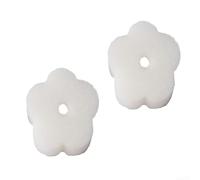 Paquete de 2 esponjas en forma de flor para jacuzzis y piscinas pequeñas, filtro absorbente de aceite para eliminar la grasa y la suciedad, accesorios de limpieza reutilizables, blanco, dimensiones de