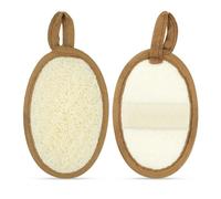 Paquete de 2 esponjas exfoliantes de lufa natural para ducha, baño, ducha, esponja de lufa para cara y cuerpo, esponja de lufa para mujeres y hombres, almohadilla de lufa para spa, limpia tu piel