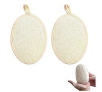 Paquete de 2 esponjas exfoliantes naturales de lufa para el cuerpo, respetuosas con el medio ambiente, biodegradables, para hombres y mujeres, exfoliación suave y limpieza profunda para una piel sana