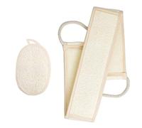 Paquete de 2 esponjas naturales de lufa para baño, espalda, piel, exfoliante, lavado facial, cuerpo, spa, limpieza profunda, luffa para hombres y mujeres