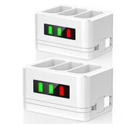 Paquete de 2 Estaciones de Carga de batería de Anillo de 3 Ranuras, Cargador de batería, con Pantalla LED, Entrada Tipo C, Compatible con Timbre Ring Doorbell 2/3/4/3 Plus/cámara de Foco/cámara de