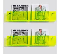 Paquete de 2 estantes acrílicos montados en la pared, revisteros de acrílico líquido para oficina, sala de espera, exhibición del hogar, 60 cm, solución de almacenamiento verde