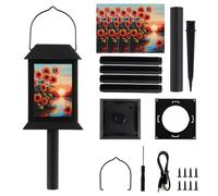 Paquete de 2 faroles solares para exteriores, impermeables, vintage, de larga duración, lámpara colgante de 14 x 4 pulgadas, iluminación de jardín, patio, terraza, decoración al aire libre (estilo