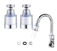 Paquete de 2 filtros de agua para grifo, filtro de agua para grifos del Reino Unido, purificador de agua para eliminar el cloro fluorado, agua dura de metal pesado en el hogar, cocina y baño, giro de