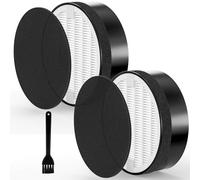 Paquete de 2 filtros de repuesto LV-H132 para purificador de aire LEVOIT LV-H132, 2 prefiltros de nailon, 2 filtros HEPA y filtro de carbón activado, sistema de filtración 3 en 1, reemplaza la pieza