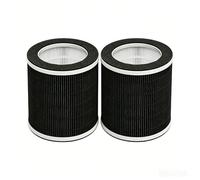 Paquete de 2 filtros de repuesto para sistema de filtración 3 en 1 FY2200 compatibles con purificadores de aire Philips 2200 Series AC2210, AC2220 y AC2221, H13 True Hepa + carbón activo, negro/blanco