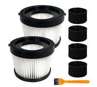 Paquete de 2 filtros HEPA DCV5011H compatibles con aspiradora de mano inalámbrica DEWALT DCV501HB, con 4 filtros de funda de espuma y 1 cepillo