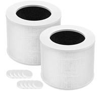 Paquete de 2 filtros HEPA de repuesto compatibles con el purificador de aire Levoit Core Mini-RF, sistema de filtración 3 en 1, filtro HEPA H13 True