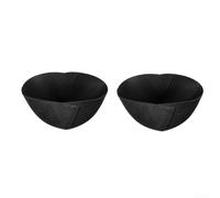 Paquete de 2 forros de fieltro negro para cestas colgantes de repuesto para macetas, tapetes de jardín para decoración de patio al aire libre, de 12 a 16 pulgadas, flexibles, resistentes a la
