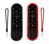 [Paquete de 2] Funda de silicona para mandos a distancia originales SKY Q (táctil y no táctil), SKY137, control remoto de TV Glass & Stream - Funda protectora de silicona con cordón