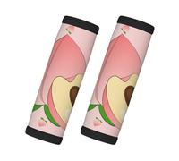 Paquete de 2 fundas acolchadas para manijas de equipaje, color durazno de dibujos animados, para maletas, refrigerador, horno, coche y más