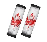 Paquete de 2 fundas acolchadas para manijas de equipaje, diseño retro de la bandera de Canadá, para maletas, refrigerador, horno, coche y más
