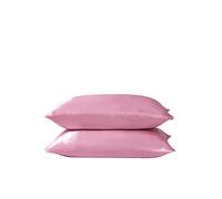 Paquete de 2 fundas de almohada de seda satinada suave de morera pura para cabello y piel con cierre de sobre, color rosa, estándar (50 x 75 cm)