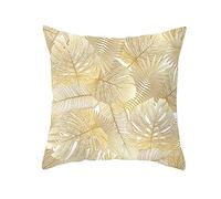 Paquete De 2 Fundas De Cojín Microfibra Funda Cojin Hojas Doradas 45Cm X 45Cm Suave Y Cómodo Funda Almohada con Cierre