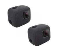 Paquete de 2 fundas de parabrisas para parabrisas compatibles con GoPro Hero 7 6 5 negro, reduce el ruido del viento para una grabación de audio óptima