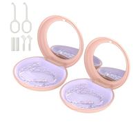 Paquete de 2 fundas de retención con espejo, kit de funda de alineador para | Paquete de 2 estuches magnéticos delgados con espejo • Tamaño de bolsillo para viajes • Kit completo: herramienta de