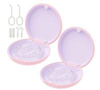 Paquete de 2 fundas de retención, funda delgada de alineador para | Paquete de 2 fundas de retención magnéticas delgadas para Invisalign • Tamaño de bolsillo para viajes • Kit completo