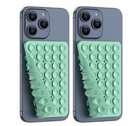 Paquete de 2 Fundas de Silicona con Ventosa de Doble Cara para teléfono, Soporte Desmontable Manos Libres y Fuerte Agarre para Selfies y Videos, Compatible con iPhone Android (Turquesa, Paquete de 2