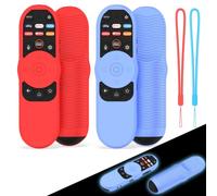 Paquete de 2 fundas de silicona para control remoto VIZIO XRT270, antideslizante, a prueba de golpes, compatible con VIZIO XRT270 Smart TV mando a distancia con cordón (rojo y azul brillante)