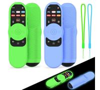 Paquete de 2 fundas de silicona para control remoto VIZIO XRT270, antideslizante, a prueba de golpes, compatible con VIZIO XRT270 Smart TV mando a distancia con cordón (azul brillante + verde