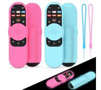 Paquete de 2 fundas de silicona para control remoto VIZIO XRT270, antideslizante, a prueba de golpes, compatible con VIZIO XRT270 Smart TV mando a distancia con cordón (azul cielo y rojo rosa)