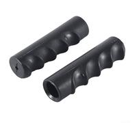 Paquete de 2 fundas de tubo de goma negra para reemplazo de carrito de jardín, fundas de agarre antideslizantes con diseño de huellas dactilares, resistentes (112 x 20 mm)