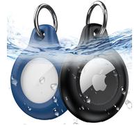 Paquete de 2 fundas impermeables para llavero AirTag, resistentes a golpes y arañazos, compatibles con Apple AirTag, para perros, carteras y