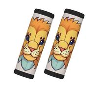 Paquete de 2 fundas para asa de equipaje con estampado de león pequeño y caricatura, fundas de etiquetas de viaje de agarre suave, para bolsa de mano de coche