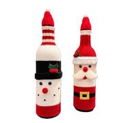Paquete de 2 fundas para botellas de vino de Navidad, suéter de punto de Papá Noel y muñeco de nieve acogedor para decoración navideña, suministros de fiesta de Navidad, regalo para los amantes del