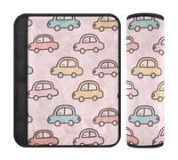 Paquete de 2 fundas para cinturón de seguridad para adultos, diseño de caricaturas, color rosa, libera el estrés en tu cuello y hombros, para bolsa de forro para cinturón de seguridad