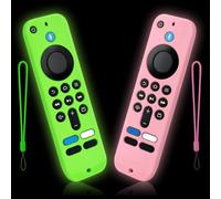Paquete de 2 fundas para control remoto para Streaming Stick 4K Select | Brilla en la oscuridad, GITD! Funda protectora de silicona con cordón para mando a distancia