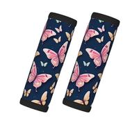 Paquete de 2 fundas para manijas de equipaje, mariposas rosas y amarillas, agarres acolchados suaves para maletas, bolsas y electrodomésticos