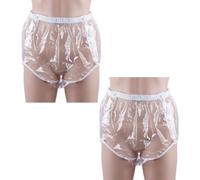 Paquete de 2 Fundas para Pañales,Cobertor Pañal Reutilizables Pañales de Incontinencia para Adultos Pantalones de Incontinencia para Mujer Hombre(Clear,Medium)