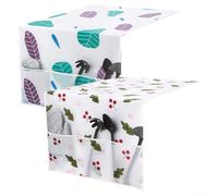 Paquete de 2 fundas para refrigerador de PEVA con bolsillos laterales, bolsa de almacenamiento colgante a prueba de polvo para microondas, horno, lavadora, tela con patrón geométrico, 130 x 54 cm (C)