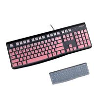 Paquete de 2 fundas para teclado Logitech K120 y MK120, teclado USB ergonómico de escritorio, Logitech K120 y MK120 US Layout impermeable, antipolvo, piel, color rosa degradado y transparente