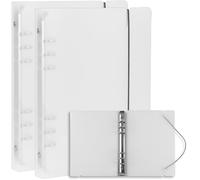 Paquete de 2 fundas transparentes A5 de 6 anillas, PVC suave, superficie mate, cubierta transparente para cuaderno, planificador, libro de almacenamiento, con bolsillos de recambio para páginas
