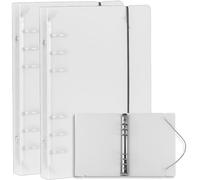 Paquete de 2 fundas transparentes A6 de 6 anillas, PVC suave, superficie mate, cubierta transparente para cuaderno, planificador, libro de almacenamiento, con bolsillos de recambio para páginas