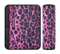 Paquete de 2 fundas transpirables para cinturón de seguridad de coche, para adultos, niños, talla M, patrón de leopardo rubor