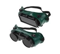Paquete de 2 gafas protectoras para soldar, tipo pivotante, resistente, campo amplio, ajuste ergonómico, lugar de trabajo, gafas de soldadura industrial